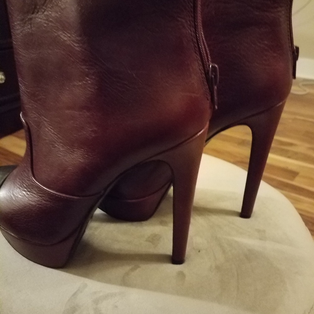 Burgundy and black boots